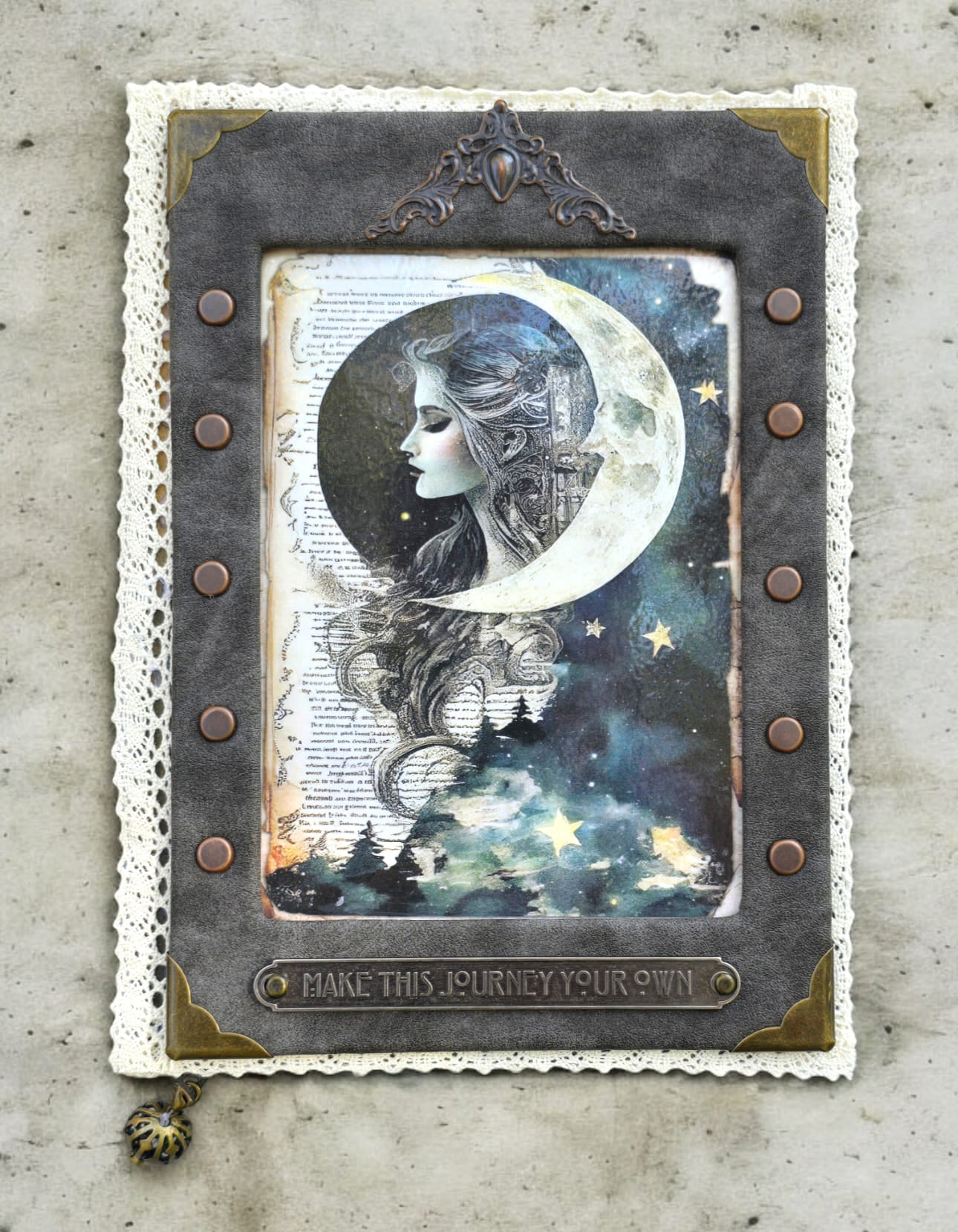 Celestial Goddess - Lined Altered Notebook