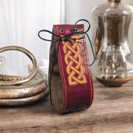 Leather Celtic Dice Bag