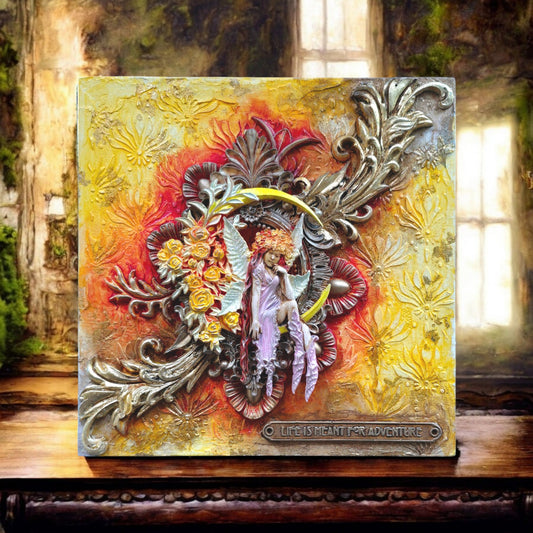 Sunset Fairy - Mixed Media Wall Hanging