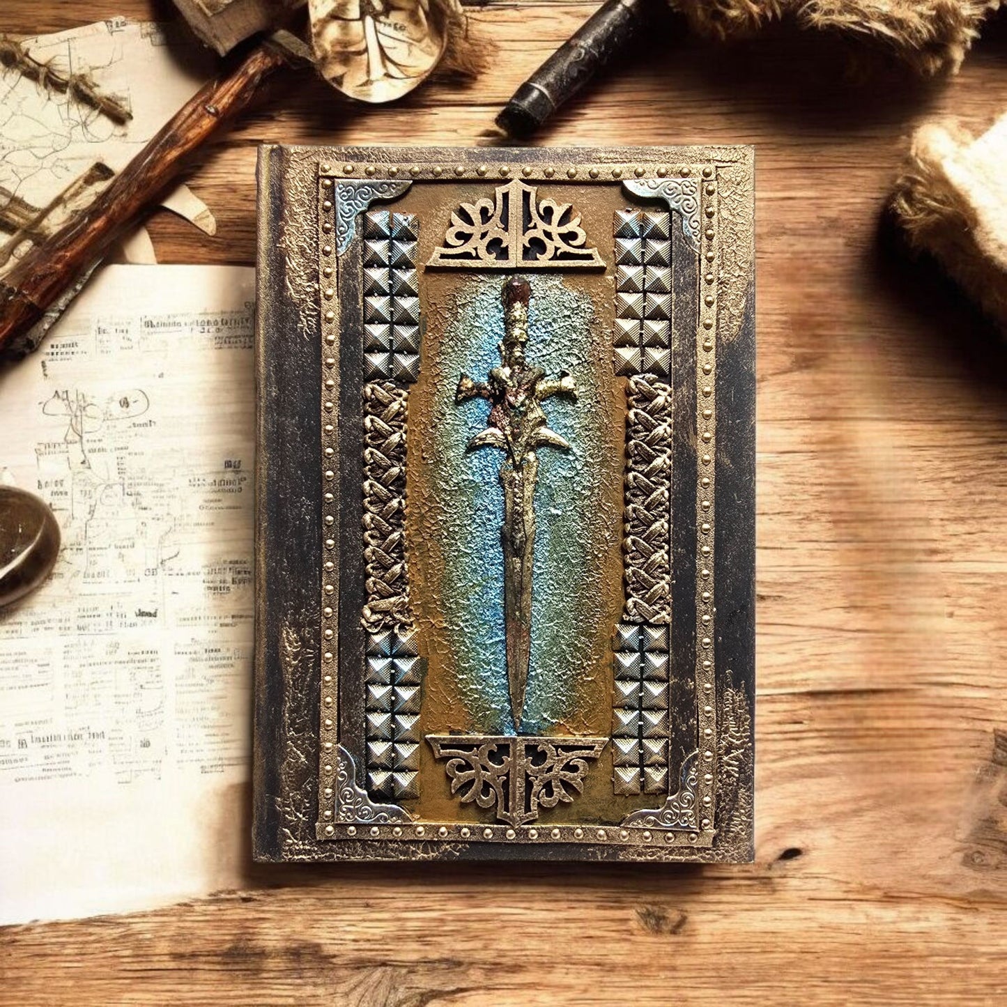 The Sword - Unlined Altered Notebook