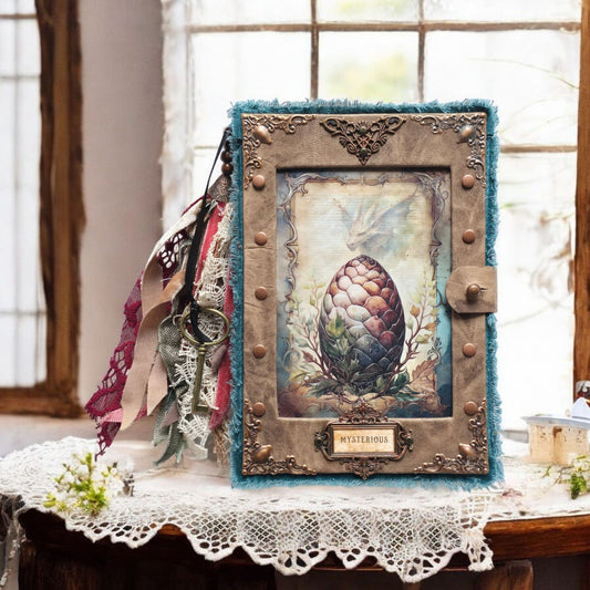 Mysterious Dragon Egg - Lined Altered Notebook